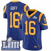 Nike Rams 16 Jared Goff Royal 2019 Super Bowl LIII Vapor Untouchable Limited Jersey,baseball caps,new era cap wholesale,wholesale hats